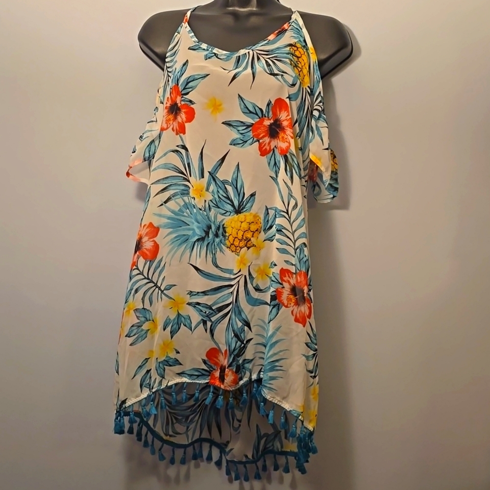 Floral Cold Shoulder Cover-Up